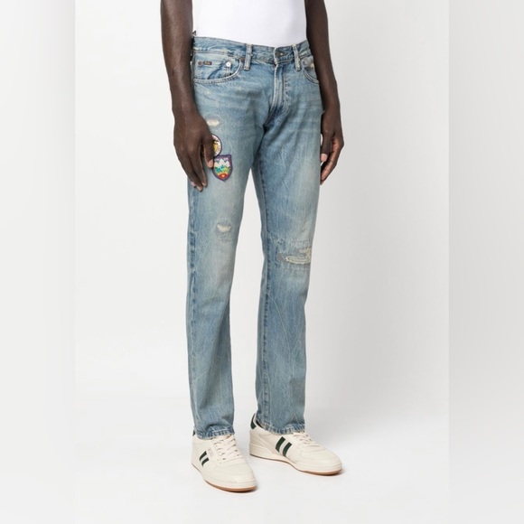 POLO RALPH LAUREN RLPC SKI CLUB Patch Denim Varick Straight-Leg Jeans - Picture 3 of 16